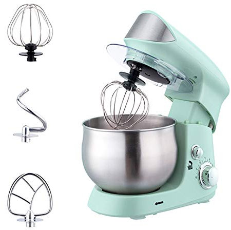 JHNEA Stand Mixer,3.5L 600W 6-Speed Tilt-Head Food Mixer, Kitchen Electric Mixer with Dough Hook, Whisk & Beater,Aqua