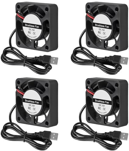 4 Pack USB Brushless Cooling Fan 40mm Fan High Performance DC 5V Cooling Fan Speed 4200 RPM Fan for Small Appliances Series Replacement