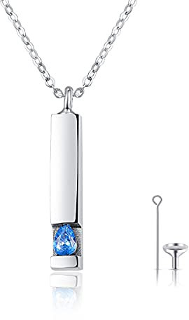 Urnen Halskette für Asche 925 Sterling Silber Asche Urnen Bar Anhänger für immer in meinem Herzen Andenken Kette Memorial Feuerbestattung Schmuck für Damen Herren