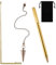 Jadive 2 Pièces Tiges de Divination Rétractables avec Poignée en Cuivre et 1 Pièce Pendentif de Pendule de Radiesthésie pour Chasse aux Fantômes, Guérison Énergétique, Eau Divine (Or)