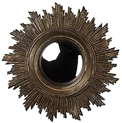 CHEHOMA Spiegel, konvex, Sonne, goldfarben, Antikoptik, 18 cm