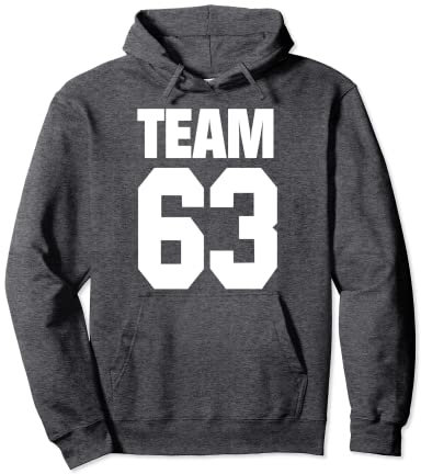63 Team Zahl Ziffer Nummer Mücke Pullover Hoodie