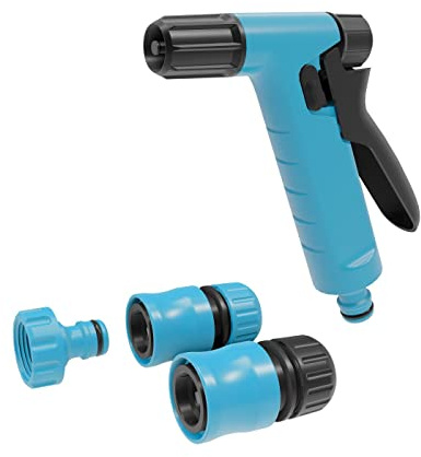 Cellfast Gartenbrause Set Sprinklerpistole Spritzpistole Gartensprinkler Rasensprenger Für Rasen Blumen Pflanzen Schnellanschluss Verbindung Basic 3/4