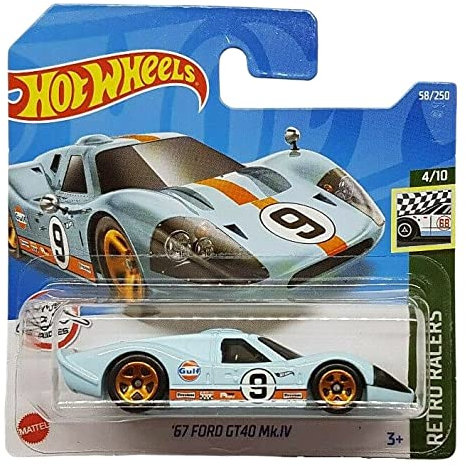 Hot Wheels - ´67 Ford GT40 Mk. IV - Retro Racers 4/10 - HCT72 - Short Card - Gulf - Ryu's Rides - Mattel 2022