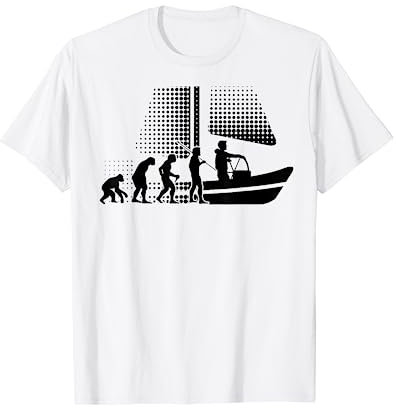 Segeln Evolution Geschenk Schiffstaufe Segler & Skipper T-Shirt
