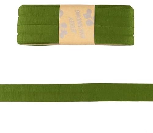 Viskose-Schrägbänder-Uni-ca. 20 mm Breite x 3 Meter Länge-48 Farben (Olive-187151)