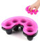 LZZEM 2 Pcs Nail Soaking Bowl Manicure Hand Soak Off Bowl for Gel Polish Removal Acrylic Nails & Pedicure Separate Finger Soaking Bowls (Rose Red & Black)