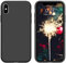 DUEDUE Silicone Case for iPhone X/XS 5.8-Inch, Ultra Slim Full Body Protection, Soft Liquid Silicone Gel Cover,Microfiber Cloth Lining Cushion Protective, Anti-Scratch Shockproof, Black