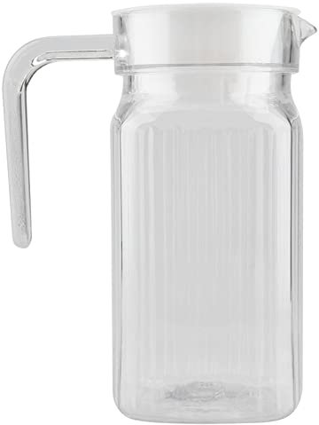 Pichet en Plastique, Bouteille de Jus Transparente en Acrylique de 500 Ml, Pichet à Jus D'eau Glacée à Rayures avec Couvercle pour Bar Homefridge Pichet de Porte avec Couvercle, Pichet en(500ml)