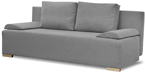 Bonni Schlafsofa Eufori Plus, Sofa mit Bettkasten und Schlaffunktionn, Klappsofa, Schlafcouch, Bettsofa, Couch vom Hersteller, Couchgarnitur, Sofagarnitur (grau)