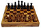 Schachspiel braun XL mit Spielfiguren aus Olivenholz, klappbar