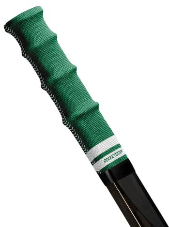 ROCKETGRIP Eishockeyschläger Sportgriff – farbige Stoff-Hockeygriffe – Hockeyzubehör für Erwachsene und Kinder (grüner Griff – weißer Text)