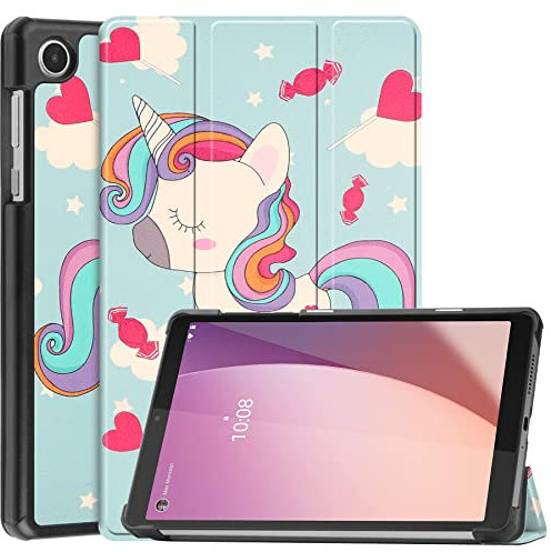 YBROY Funda para Lenovo Tab M8 Gen 4 Tablet, con Soporte Fnción y Auto Sueño/Estela, Ultra-Thin PU Leather Flip Case, Carcasa para Lenovo Tab M8 Gen 4.(Flor de Albaricoque)