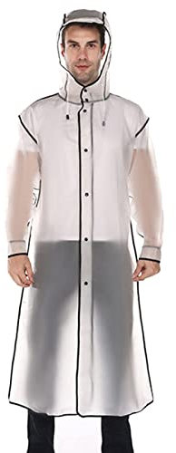 Beokeuioe Veste de pluie pour voyage, randonnée, cyclisme et camping - Unisexe - Réutilisable - Transparent - Portable - Imperméable - Respirant, Transparent., XXL