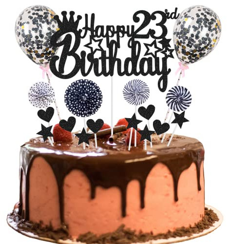 Tortendeko 23 Geburtstag Deko Happy 23th Birthday Tortendeko 23 jahre Frau Mann Kuchendeko 23. Geburtstag Frau Schwarz Tortendeko Mann Frau Hello 16 Glitter Cake Topper für 23 Geburtstag