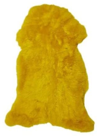 Teppich aus Schaffell, Gelb