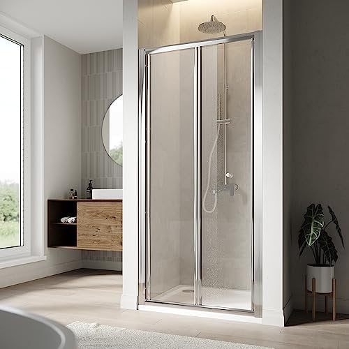 ELEGANT New Bifold Shower Enclosure with Magnetic Reversible Design 700mm Folding Shower Cubicle Door - Easy to Install