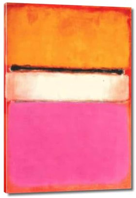 GJRYHXT Mark Rothko Leinwand-Wandkunst Gerahmtes Gemälde: gelb, weiß, rosa. Berühmtes Wandkunst Bild. Reproduktionsdruck auf Leinwand. Großes Deko-Poster für Wohnzimmer 80x120cm umwickelte Leinwand