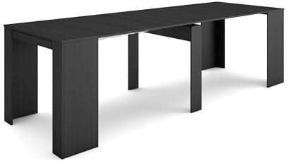 Skraut Home | Ausziehbarertisch | Multifunktionaler ausziehbarer | 260 | Für 12 Gäste | Esszimmertische | Moderner Stil | Schwarz