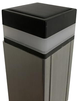 Lampe de pilier à énergie solaire, éclairage d'extérieur de jardin, Tube carré en aluminium de 7x7cm, tuyau en PVC, lampe frontale de colonne dédiée, lumière de clôture en bois étanche ( Color : Stand