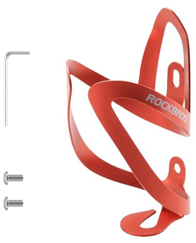 ROCKBROS Porte-bidon de Vélo, Porte Gourde pour VTT Vélo Route, Porte-Bouteille Cyclisme Léger en Alluminium Durable - Modèle Cygne - Taille Universelle, Accessoire Vélo pour Homme Femme, Rouge