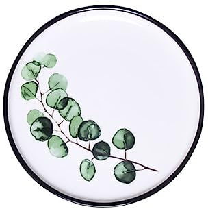 Alipis Platos Cerámica 8 Pulgadas Platos Porcelana Diseño De Plantas Verdes Vajilla