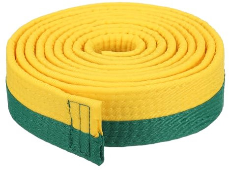 PATIKIL Taekwondo Farbiger Ranggürtel, 1,6 x7,9 Ft 2,4 M Polyester Kampfsport Judo Karate Gürtel für Unterricht Praxis, Gelb-Grün