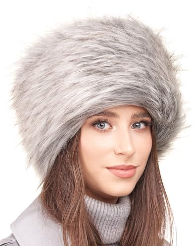Futrzane Classic Kosakenmütze - Fellmütze Damen Winter - Pelz Russische Mütze (XS, Asche Classic)