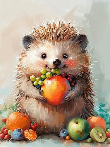 Bimkole DIY 5D Diamond Painting Zubehör Obstigel, Tier Diamant Malerei Kit Voll Runde Bohrer Malen nach Zahlen Malerei Stickerei Kreuzstich Diamond Dekoration 30x40cm