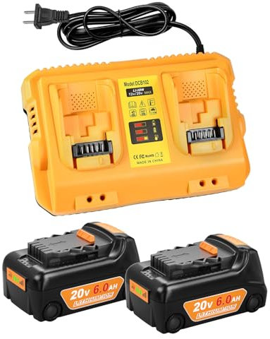 DCB102 Battery Charger Replacement for Dewalt Battery Charger Compatible with Dewalt 12V 20V Max Lithium Battery (Include 2Pack Battery)