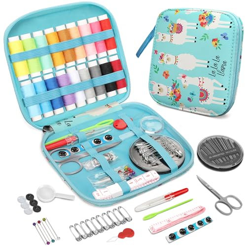 KEYHOT Nähset Grundausstattung, Reisenähset Nadel und Faden Set, Reise Nähzeug Set Kleines Sewing Kit mit Inhalt für unterwegs Hochwertig Anfänger mit Knöpfen（87PCS）