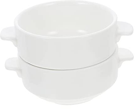 Amosfun 2pezzi Ciotole in Per Zuppa Con Manici Ciotole Per Cereali in Per Con Manici Per Zuppe Insalate e Pasta Facili Da e Compatibili Con