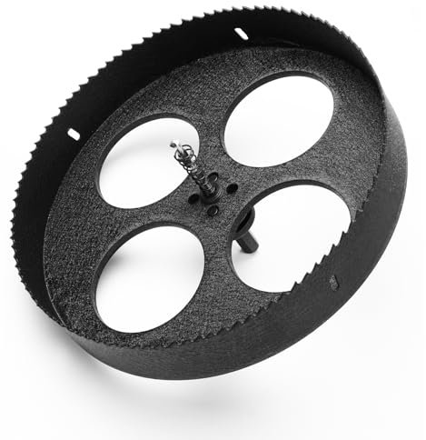 HSAWBIT Scie-cloche HSS bimétallique 220 mm, M42 à coupe rapide, profondeur de coupe de 45 mm, avec tige SDS Plus, pour tôle, bois, plastique, matériaux divers