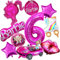 Prinzessin Geburtstag Deko Set, 10pcs Princess Foil Balloons Birthday Decoration, Deko Geburtstag Mädchen, 6 Jahre Alt Ballon, Mädchen Party Deko, Ballonzubehör für Kindergeburtstage
