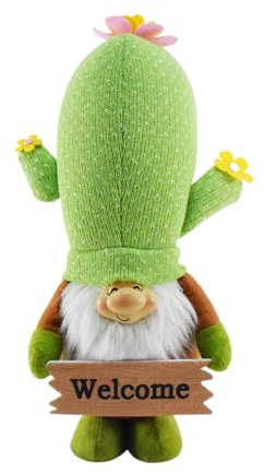 Hugsweet Pianta di cactus in peluche, ornamento nano di cactus | Bambola di con gnomi di cactus,Unico peluche gnomo farcito, morbide decorazioni primaverili per festival, scrivania