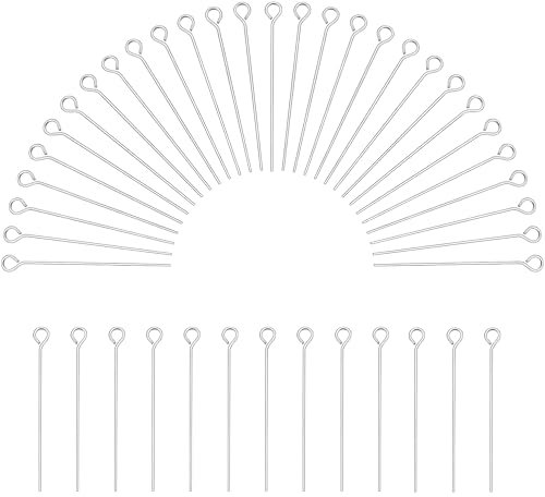 304 Edelstahl Eye Pins 300pcs Kopf Pin Kugelkopf Pins Entdeckungen Open Eye Pin für Ohrring Anhänger Schmuckherstellung Ösenstifte Edelstahl Ohrring Anhänger Perlen Schmuck DIY
