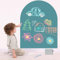 Magnettafel Kinder Selbstklebend, Magnetwand Kinderzimmer 80×100 cm Bogen（Türkis）