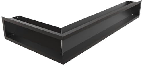 KRATKI griglia di ventilazione AIR LUFT 12x80x40 cm decorativa sistemi di | LUFT Griglia di ventilazione ad angolo 12x80x40 cm nera; griglia di ventilazione angolare decorativa in metallo per camini e