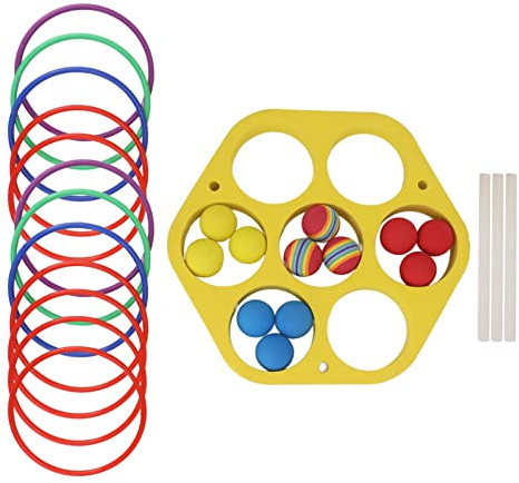 Ring Throw Pool -Spiel Spielzeug Eva Eva Floating Foam mit Bällen und Ringen für Kinder Erwachsene Wasser Sport Outdoor Party Hexagonal Circle Swimming Pool Fun Family Game