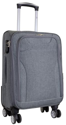 Monopol Kleiner Weichgepäck-Koffer Handgepäck Cremona Trolley Größe S (Grau)