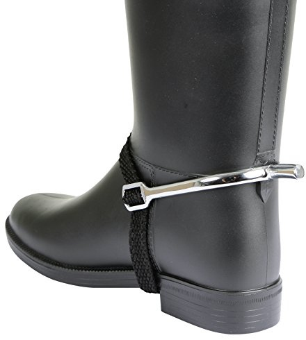 Kerbl Men's Drop-Shape Spurs with Straps - Metallic, 15 Mm