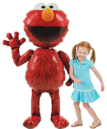 Anagram 2348601 - Party und Dekoration - Folienballon Air Walker - Sesam Straße - Elmo, circa 97 x 137 cm