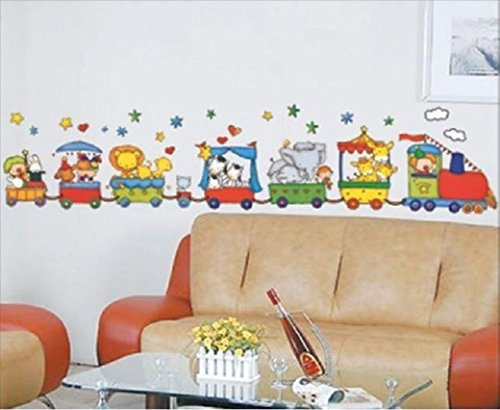 Wandtattoo Wand Sticker Aufkleber Zug Tiere Train ZOO Kinderzimmer NEU