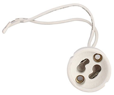 LISSEK GU10 Fassung Sockel für GU10 LED und Halogen Leuchtmittel inkl. 10cm Kabel (1 Stück)