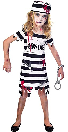 (PKT) (9902661) Child Girls Zombie Convict Costume (11-12yr)