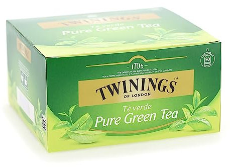 Twinings, Tè Verde Pure Green Tea, Pregiato Tè Verde Orientale, Gusto Delicato e Rinfrescante, Infusi e Tisane, Formato Convenienza, 1 Confezione XL da 50 Filtri