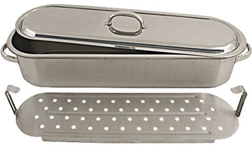 Fischkessel Fisch Kessel mit Deckel und Siebeinsatz 600 x 180 x 110 mm 10,5 Liter