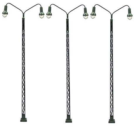 3 STK. Modell bahnleuchten Gittermastleuchte,spur H0 licht Layout LQS41 Neu