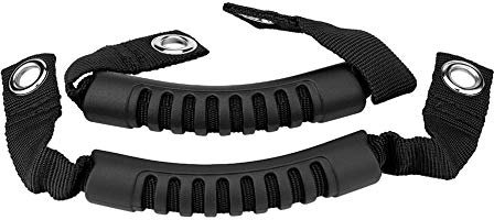 Auto Griffe Rollbügel Haltegriffe, Auto Rücksitz zurück Kopfstütze Haltegriff Set, Auto seitlicher Haltegriff Griff2Pcs Auto Rücksitz Rückenlehne Kopfstütze Haltegriff mit Loch für 1995-2017 (Schwarz)