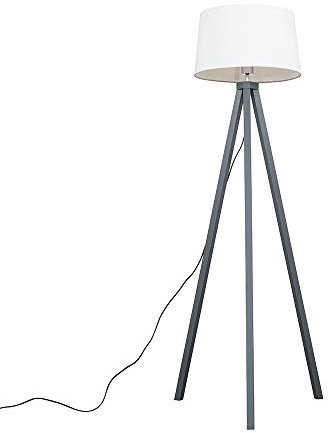 MiniSun | Modern Copper Wood Floor Lamp with a White Faux Linen Tapered Shade | Floor Lamps & Torchieres, Home Décor & Improvement Essential | Includes Bulb [3000K Warm White]